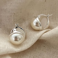 Inspiré coréen 925 argent irrégulier ovale coquille givré coeur boucles d'oreilles blogueur préféré Ins coffret cadeau d'anniversaire à la mode