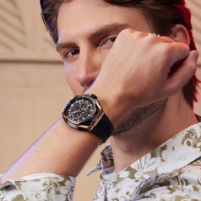 Minimalist Skeleton Mechanical Watch 45.5mm Stainless Steel Case Automatic Movement Analog Mineral Crystal High Quality 5BAR