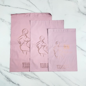 Custom Matte Pink Poly Mailers Rose Gold Print Logo <b>Waterproof</b> Self Seal Plastic Shipping Bags For Clothing Packing - Product Image 3