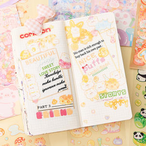 6 pièces/paquet mignon <span class=keywords><strong>paradis</strong></span> mignon dessin animé manuel autocollants <span class=keywords><strong>sens</strong></span> avancé manuel autocollants - Product Image 4