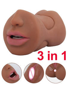 3 In 1 <span class=keywords><strong>Sexy</strong></span> Masturbator Mannen Masturbatie Seksuele Realistische Siliconen Kunstmatige Vagina Pussy Seksspeeltje Voor Mannelijke Erotische Intieme Winkel - Product Image 2