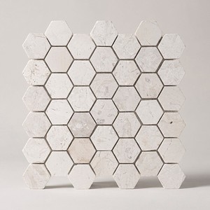 Piastrelle a Mosaico Esagonali in Pietra Naturale Bianca, Dimensione 2 Pollici, per Decorazione di Pareti e Pavimenti - Product Image 1