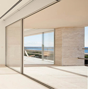 DEEZON Porte coulissante panoramique en aluminium économe en énergie Design moderne personnalisé Double balcon en verre trempé pour le salon - Product Image 1