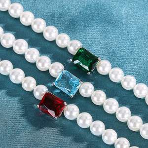Nuevo regalo moda rectángulo diamante Retro australiano Shell perla Metal Color Artificial tesoro mezclar y combinar collar de mujer - Product Image 6