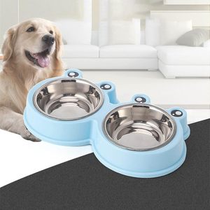 Comedero Doble Desmontable para Mascotas con Insertos de Acero Inoxidable y Superficie Pulida a Espejo para una Fácil Limpieza - Product Image 3