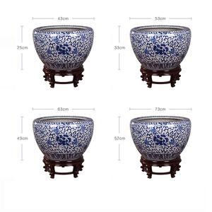 Jingdezhen रेट्रो दरार घुटा हुआ पारंपरिक नीले और सफेद चीनी मिट्टी मछली कटोरा चीनी नीले और सफेद चीनी मिट्टी बर्तन - Product Image 5