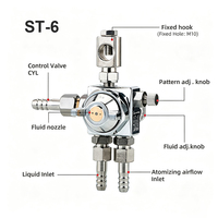 Boquilla de Nebulización de Dos Fluidos ST5 ST6, Boquilla Atomizadora de Aire Ajustable para Máquina de Soldadura por Ola SMT, Opción Antigoteo Disponible