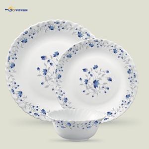 Set da Pranzo in Vetro Opale Bianco da 18 Pezzi con Decalcomania Floreale Personalizzata, Stoviglie in Vetro Opale <span class=keywords><strong>Arcopal</strong></span>, <span class=keywords><strong>Piatti</strong></span> e Ciotole da 10,5'' - Product Image 5