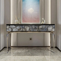 Table de console en marbre de luxe haut de gamme pour villa hôtel agate