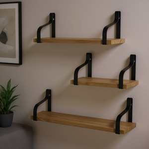 Estantes flotantes de madera para pared, juego de 3, para dormitorio, sala de estar, cocina, oficina, almacenamiento, diseño minimalista - Product Image 2