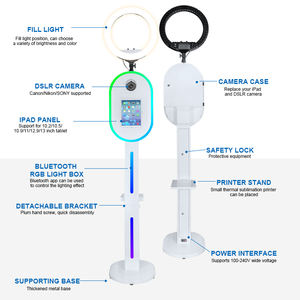 Popular Fotomatón Salsa Oval para iPad y DSLR, Máquina de Autofoto para iPad con Luz LED RGB y Estuche de Vuelo - Product Image 5