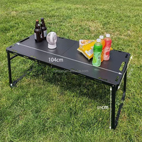 Table de pique-nique pliable hydraulique légère et portable IGT en acier au carbone tactique moderne pour l'extérieur et la plage