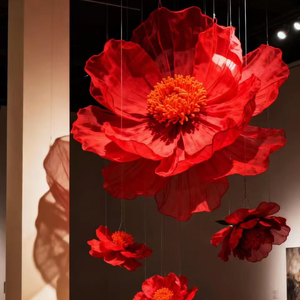 Flores Gigantes de Alta Gama para Decoración de Tiendas de Bodas, Amapolas Artificiales de <span class=keywords><strong>Seda</strong></span>, Accesorios de Fotografía, Exhibición de Ventanas - Product Image 1