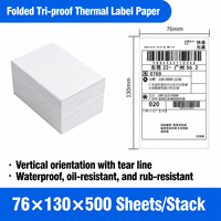 Papier d'étiquettes thermiques pliables résistant à l'eau, à l'huile et aux rayures, 500 feuilles/ramette, pour expédition express et coursiers