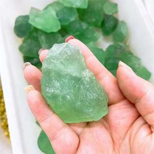 Pierres de cristal de quartz vert brut naturel en gros, pierres de fluorite brutes pour la décoration de la maison, cadeaux - Product Image 3