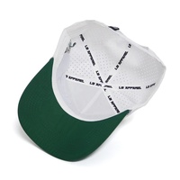 Casquette de baseball personnalisée à 5 panneaux avec logo brodé, casquette de sport pour papa, 100% polyester, non structurée, séchage rapide, blanche, pour le golf