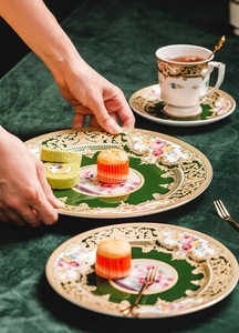 Custom Best-selling European Blue-green Creative Afternoon <b>Tea</b> Ceramic <b>Coffee</b> <b>Set</b> and <b>Tea</b> <b>Set</b> - Product Image 3
