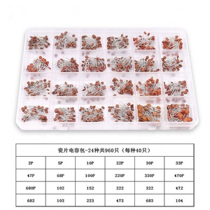 Lote de 960 piezas, 24 valores*40 piezas, Kit de Surtido de Condensadores Cerámicos 2PF-0.1UF 50V, Juego de Condensadores Cerámicos 2, Condensadores Electrónicos DIY 20% - Product Image 5