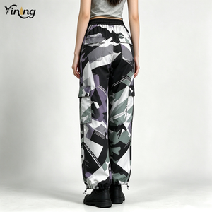<span class=keywords><strong>Pantalon</strong></span> cargo évasé camouflage imprimé respirant personnalisé pour <span class=keywords><strong>femme</strong></span>, avec poches, taille mi-haute, en coton, sur mesure - Product Image 2