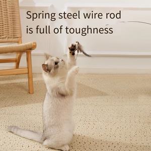 Hochwertiger Massivholz griff <span class=keywords><strong>Cat</strong></span> Teaser Stick <span class=keywords><strong>Cat</strong></span> Interactive Toy <span class=keywords><strong>Feather</strong></span> Tease Stick für Katzen - Product Image 3