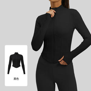 Vêtements de sport en gros, vestes de sport à fermeture éclair intégrale pour femmes, logo personnalisé, veste de sport de yoga pour femmes - Product Image 2