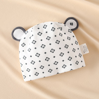 Gorro de Bebé de 0 a 6 Meses, Gorro de Verano de Doble Capa con Diseño de Dibujos Animados para Recién Nacidos, Unisex, de Spandex/Algodón, Suave y Antibacteriano
