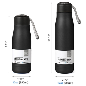 12oz 17Oz thủy cách điện nhiệt <span class=keywords><strong>Flask</strong></span> <span class=keywords><strong>400ml</strong></span> 550ml thép không gỉ kim loại tái sử dụng chai nước với nắp di động dây - Product Image 3