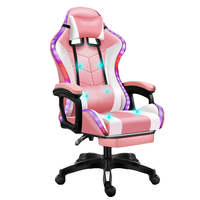 Chaise de jeu en livraison gratuite avec haut-parleurs Bluetooth et lumières LED RVB Chaise de jeu ergonomique pour ordinateur de massage avec accoudoir 2D
