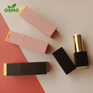 Osmo Luxury Lipstick Packaging Black Pink Square Empty Lipstick Tube Lip Balm Container