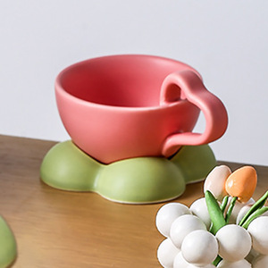 Commercio all'ingrosso colorato 160ml piccola tazza di ceramica Set-allegro Design carino per bambini colazione, latte, caffè e bevande da Dessert - Product Image 2