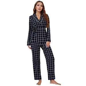 Otoño a juego Homewear Pareja Ropa Conjuntos Inglaterra Tartan Plaid <span class=keywords><strong>Pijama</strong></span> De Algodon De Christmas Pjs - Product Image 1