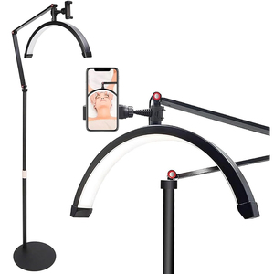 Lámpara de Pie LED de Media Luna de 16 Pulgadas para Extensiones de Pestañas, Spa de Belleza, Iluminación Fotográfica Móvil - Product Image 1