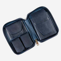 Étui de Voyage de Luxe en Cuir pour Cigares, Humidor Portable Fait Main Écologique avec Poche pour Briquet et Coque en Feutre de Laine