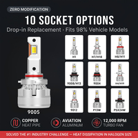 Ampoules LED automobiles personnalisées en gros pour B2B, G18W H4 H7 H8 9005 9006, avec contrôle par application pour la couleur et la luminosité