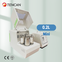 Broyeur à billes planétaire de laboratoire miniature Tencan XQM-0.2S de Chine, moulin à poudre ultrafine haute précision 0.09kW 110V/220V pour utilisation en boîte à gants