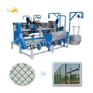 fully automatic Diamond Gi and pvc wire mesh Green Football Field Grass chain link fence making machine