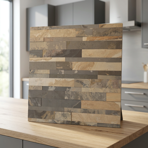 Revestimiento de paredes de piedra, revestimiento de piedra para exteriores, revestimiento de piedra para interiores, revestimiento de paredes interiores contemporáneo, beige gris neutro - Product Image 4
