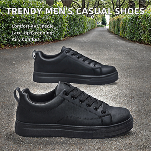 Zapatos de tabla informales de estilo coreano para hombre, plantilla de PVC transpirable única blanca a la moda, forro de malla con cordones, verano Otoño Invierno - Product Image 3