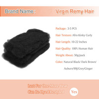 Cheveux humains 100% naturels Rebecca Afro Kinky Bulk pour tresses et dreadlocks – Extension de cheveux naturels