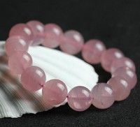 Bracelet élastique fait main pour femmes, en pierres précieuses naturelles de Madagascar, quartz rose de 10 mm, fabrication tendance en gros personnalisée