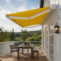Auvent rétractable motorisé de luxe de haute qualité, résistant aux UV, durabilité 8-10 ans, pour terrasse de restaurant