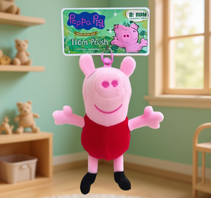 Peluche Peppa Pig da appendere, 11 cm, per bambini dai 2 ai 4 anni, morbido peluche con vestito rosso e scarpe nere - Product Image 2