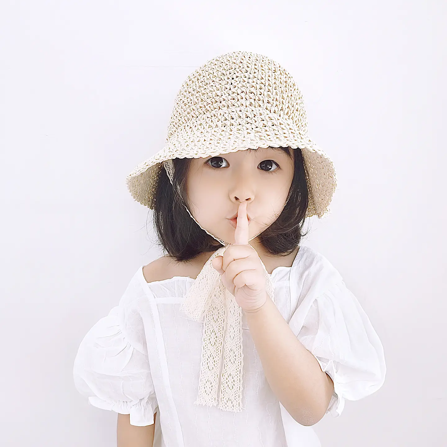 Chapeau de paille pour enfants, chapeau de Protection solaire pour bébé, casquette de plage d'été pour bébé en bas âge, chapeaux pour filles