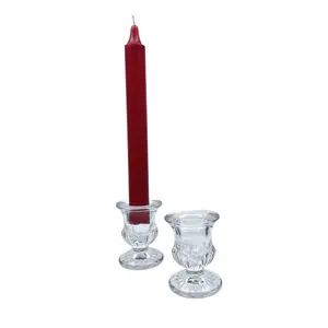 Wedding decoration antique glass crystal taper candle holders candlesticks with best selling price