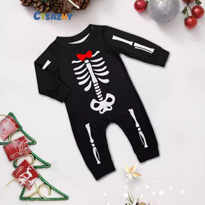 Conjunto de <span class=keywords><strong>Pijamas</strong></span> Suaves de Otoño <span class=keywords><strong>para</strong></span> Padres e Hijos, Diseño de Calaveras y Huesos Estilo Europeo Americano, Disfraz <span class=keywords><strong>para</strong></span> <span class=keywords><strong>Adultos</strong></span>, Niños y Bebés - Product Image 5