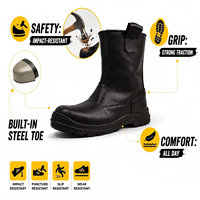 Bottes de travail montantes antidérapantes, imperméables, anti-choc, anti-perforation, antistatiques, résistantes aux hautes températures, en cuir de vachette respirant avec maille