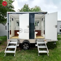 Remorque de toilette extérieure durable avec conception résistante aux intempéries et remorque de toilettes de construction fiable