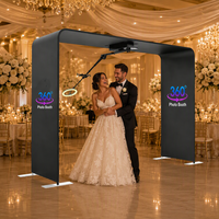 Machine de cabine vidéo 360° automatique avec caméra rotative et anneau lumineux pour location événementielle (mariages, fêtes)