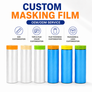 <span class=keywords><strong>Kit</strong></span> de protection tout-en-un pour <span class=keywords><strong>peintre</strong></span>, 4 rouleaux de film de masquage PE pré-adhésif multi-tailles, résistant à l'humidité, largeur 55 cm, longueur 20 m, antistatique - Product Image 3