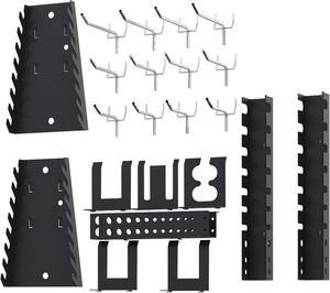 JZD 22 ganci 30 contenitori di stoccaggio in metallo nero sistema di Organizer da parete <span class=keywords><strong>pannello</strong></span> strumento personalizzabile per Garage Workbench OEM prodotto - Product Image 6